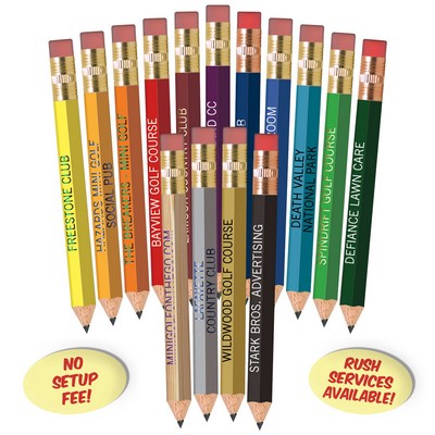 Light Green Hexagon Golf Pencils with Erasers