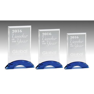 Cancun Cobalt Blue Optic Crystal Award (4½"x 7¼")