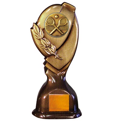 Stock Classic 10" Trophy with 2" Tennis Coin and Engraving Plate