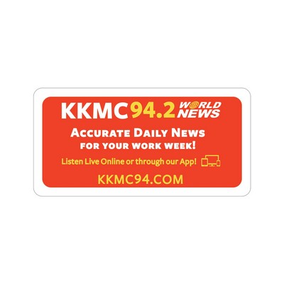 Rectangle Sticker | Round Corners | 1 1/2" x 3"| White Static | Static Back | Screen