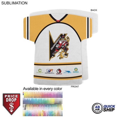 48 Hr Quick Ship - Jersey Shape Microfiber Keepsake Towel, Sublimated Front Side (18"x17")
