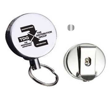 Blank Round Metal Clip-On Badge Reel