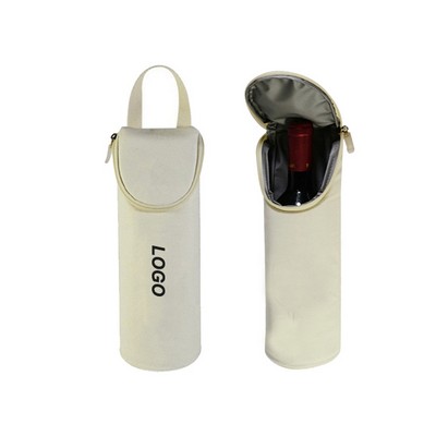 Canvas Insulated Wine Tote - Beige