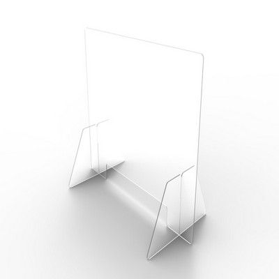 Clear Medium Acrylic Sneeze Guard W/ Pass Through