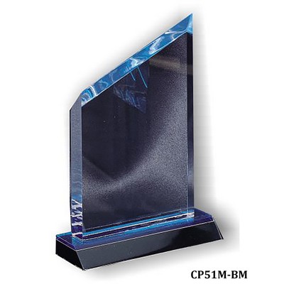 Wedge Acrylic Mirror Award, Blue, Medium (4-1/2" x 9"H)