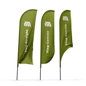 8' Advertising Flag Double w Ground Spike or Cross Base DOUBLE SIDE
