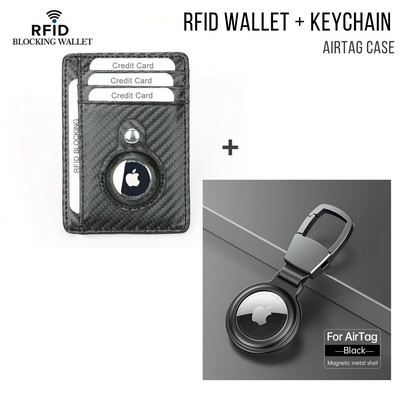 Rfid Wallet + Keychain W/ Air Tag Holder Kit