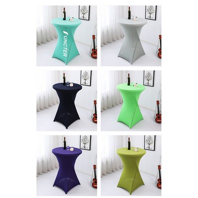 35 x 43" Spandex Cocktail Table Cover, Custom Printed Table Cover With Leg