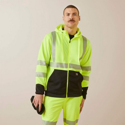 Ariat® Men's Hi-Vis Yellow Rebar® Full Zip Hoodie
