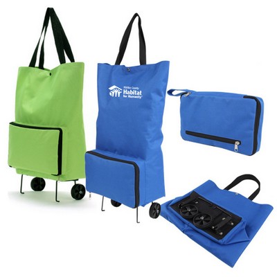 Foldable Shopping Trolley Bag Cart W/Rolling Wheels