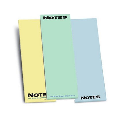 50-Sheet Stik-Withit® Adhesive Notepad W/ Pastel Paper (3"x8")