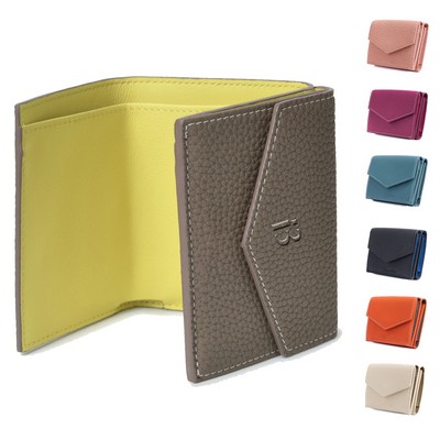 Tri-Fold Genuine Leather Coin Purse