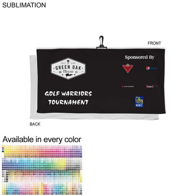 Oversized Golf Towel in Plush, Soft Velour Terry, w/Black Swivel Hook, Sublimated 1 Side (24"x48")