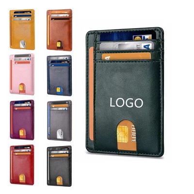 Mens Front Pocket Minimalist Leather Slim Wallet