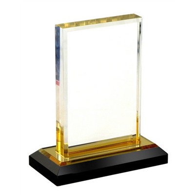 Clear Acrylic Panel Award with Gold Tinting