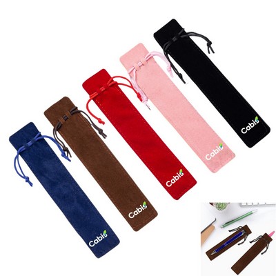 Velvet Drawstring Pen Pouch Bag