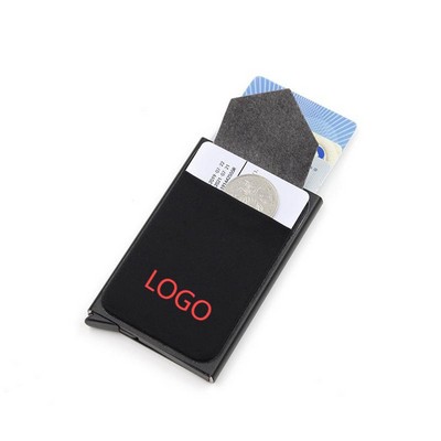RFID Aluminum Pop-Up Wallet with External Pouch