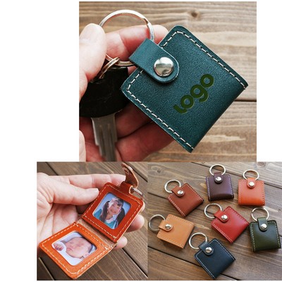 PU Leather Keychain With Picture Frame