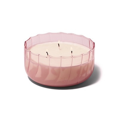 Ripple 12 Oz Pink Ribbed Glass - Desert Peach