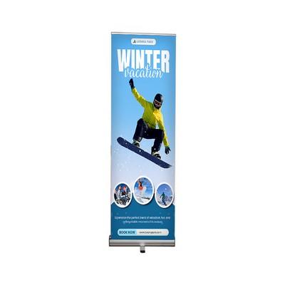 24"W x 80"H Monza Retractable Banner Stand Kit, Vinyl