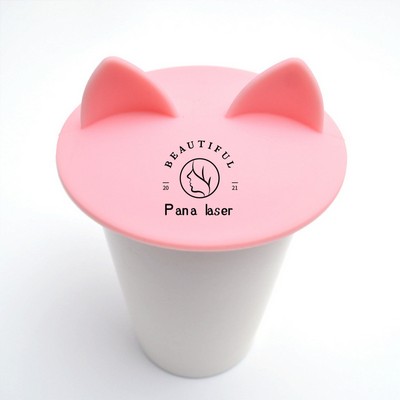 Durable Silicone Short Cat Ear Shaped Cup Lid Cover