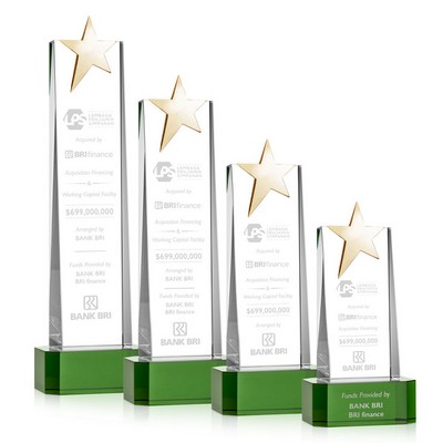 Fanshaw Gold Star Award on Base - Green