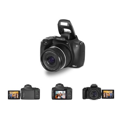 Minolta 64Mp/4K Ultra Hd 10X Optical Zoom Bridge Camera - Black