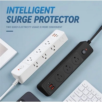 5' Power Strip with 6 AC Outlets & 3 USB Charging Ports