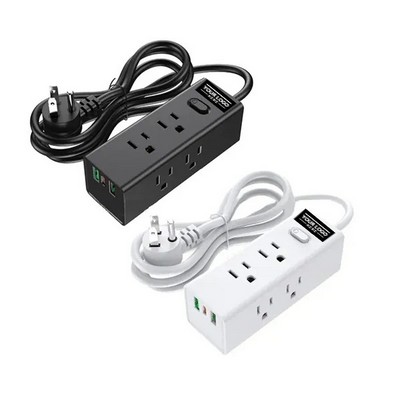 4' Surge Protector with 6 AC Outlets & 3 USB Ports