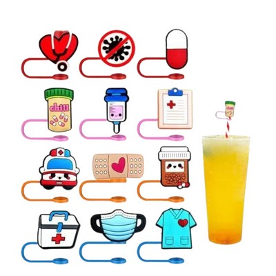 0.4" Nurse Straw Cover Caps for Tumblers and Cups
