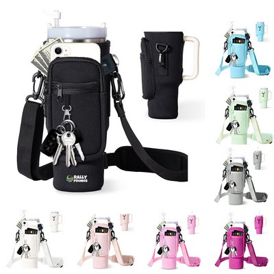 Water Bottle Carrier Bag with Phone Pocket