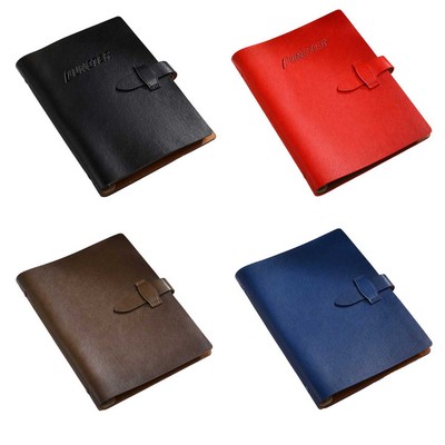 A5 Soft Leather Binder Notebook W/ Pen Holder