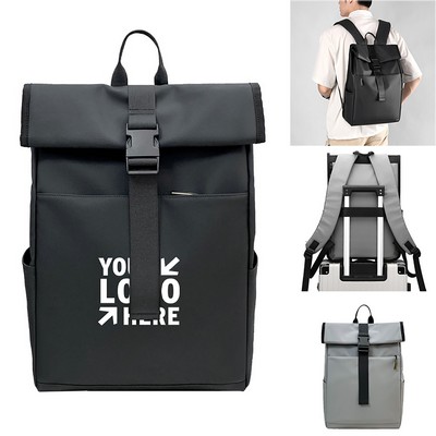 Waterproof Polyester Roll Top Laptop Backpack