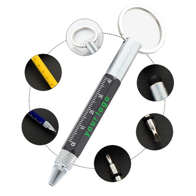 6" 1 Multi tool Screwdriver Pen with Key Chain