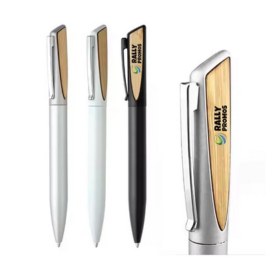 Custom Advertising Bamboo Rollerball Pens For Trade Show