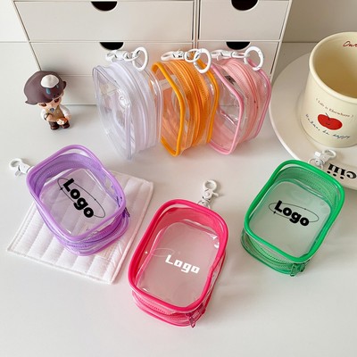 PVC Clear Zippered Pouch w/ Key Chain