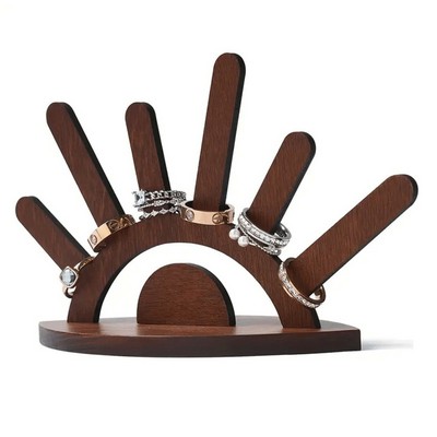 Wooden Ring Holder Evil Eye Ring Display Wood Ring Stand