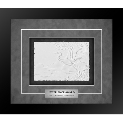 Crane - Cast Paper Sculptured Art - Shadowbox Award