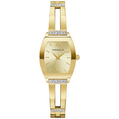 Caravelle Ladies' Modern Stainless Steel Expansion Watch Champagne Dial