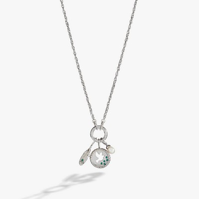 Alex and Ani® Hope Trio Interchangeable Stainless Steel Silver Charm Necklace