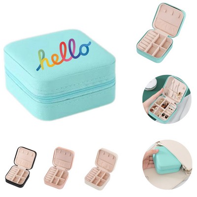 PU Leather Travel Jewelry Organizer Box