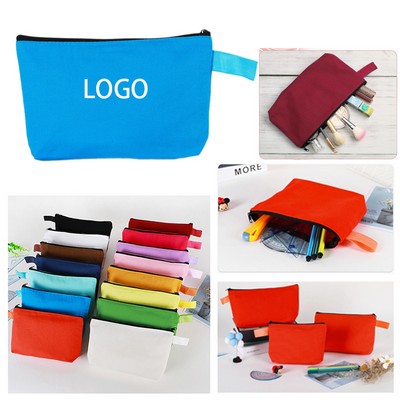 Canvas Pencil Pouch Zipper Makeup Bags