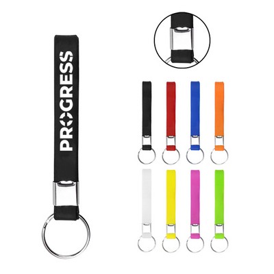 Custom Debossed Silicone Wristband Keyring