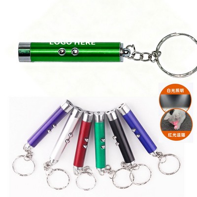 Red Laser LED Keychain