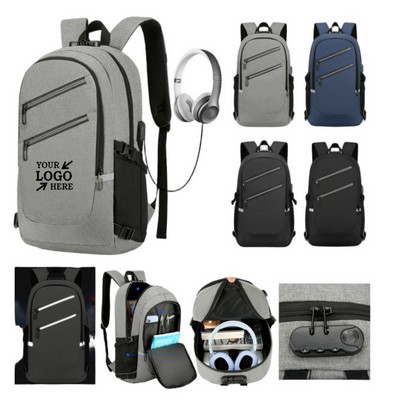 Multifunctional Large Capacity Backpack w/ USB Charge Port