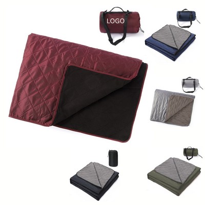 Extra Large Waterproof Roll-Up Fleece Picnic Blanket