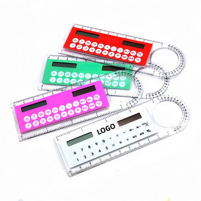 Multifunctional Calculator With Magnifier, Protractor and Ruler