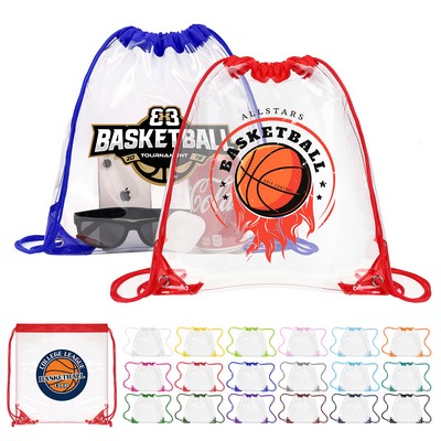 Clear Drawstring Backpack (Ocean)
