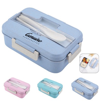 Eco-Friendly Wheat Straw Compartment Lunch Box Set