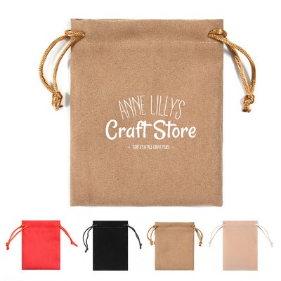 Flannel Drawstring Bag